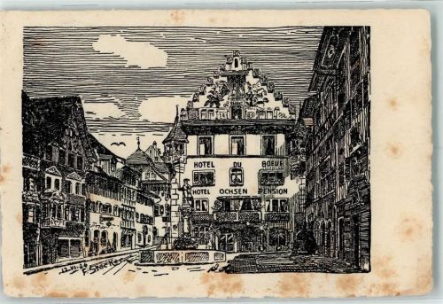 6300 Zug Zugo 1928 Künstlerkarte Der Rolinplatz F. Stocker