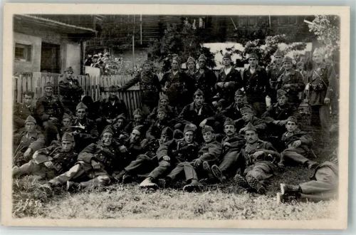 8880 Walenstadt Gebrauchsspuren Ort handschriftlich Uniform Foto AK