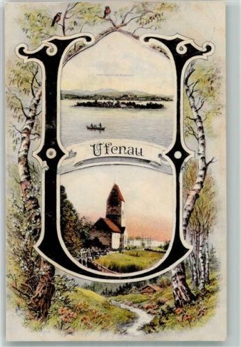 Ufenau Insel 1909 Gebrauchsspuren Buchstaben AK Kirche