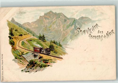 1820 Veytaux Lithographie Rochers de Naye Zahnradbahn Künzli freres Zürich Dep. Ne. 368