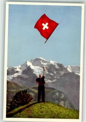 Jungfrau BE Foto AK Fahnenschwinger Foto Gyger