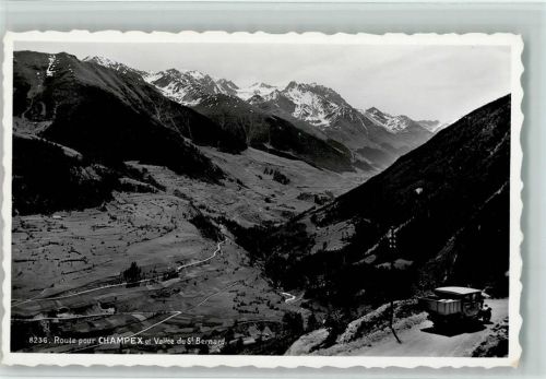 Champex - Route pour Champex et Valtee du St. Bernard Oldtimer