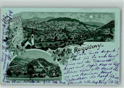 4418 Reigoldswil 1908 BOAKC Lithographie/Mondschein Oberdorf