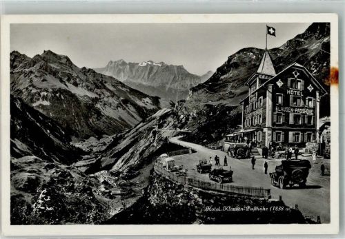 Klausenpass Foto AK Auto Hotel Klausenpasshöhe