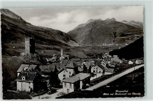 6493 Hospental - Blick auf Andermatt und Oberalp