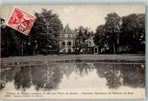 1296 Coppet 1909 - Briefmarke auf Vorderseite Schloss