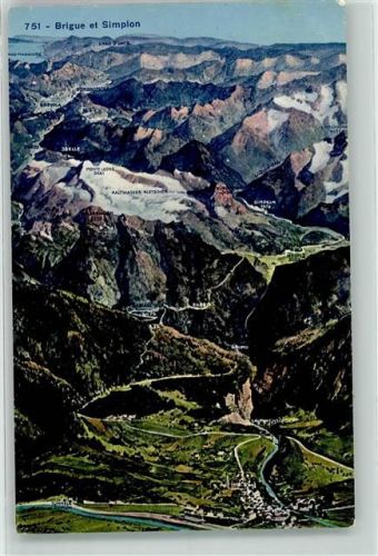 3900 Brig - Vogelschau Simplon