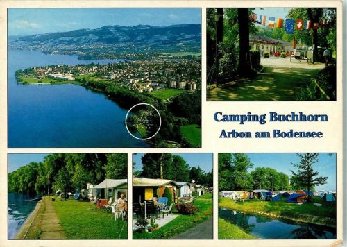 9320 Arbon Foto AK Camping Buchhorn Fliegeraufnahme