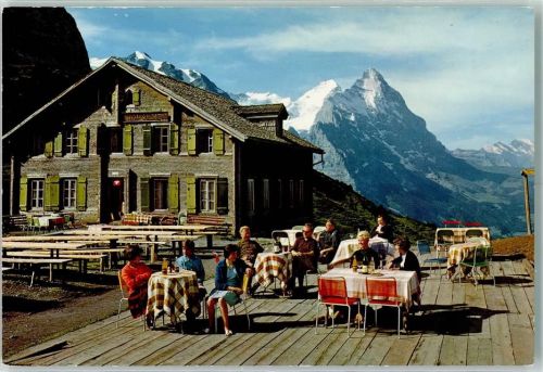 Grosse Scheidegg - Hotel Große Scheidegg mit Mönch Eiger Hüttenstempel