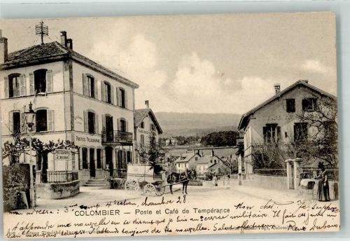 2013 Colombier NE 1902 - Poste et Cafe de Temperance Postkutsche Stempel Commissariat Federal des Guerres