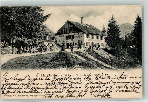 Grimsel 1907 - Hotel Grimselpost Postkutsche Handeckfall