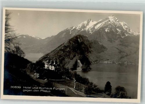 6363 Fürigen Foto AK Hotel Kurhaus gegen Pilatus