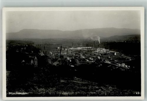 4142 Münchenstein 1937 Foto AK Fabrik