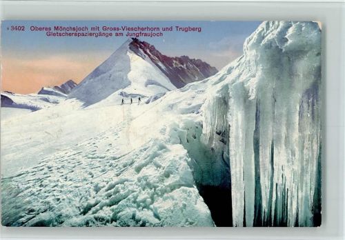 3801 Jungfraujoch - Oberes Mönchsjoch mit Gross-Viescherhorn und Trugberg Gletscherspaziergänge am Jungfraujoch