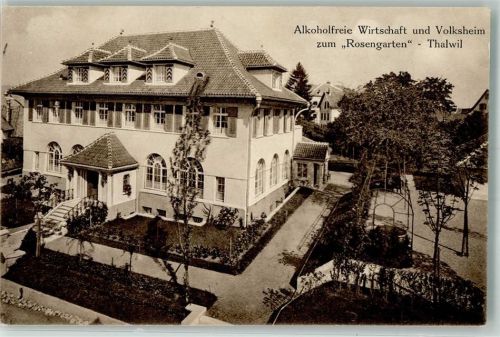 8800 Thalwil Foto AK Gasthaus Alkoholfreie Wirtschaft zum Rosengarten