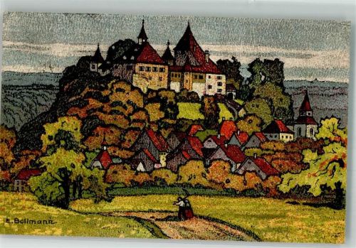 8314 Kyburg 1918 Lithographie sign. Bollmann, E.