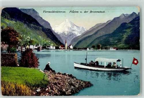 6454 Flüelen - Bristenstock Boot auf dem Vierwaldstättersee