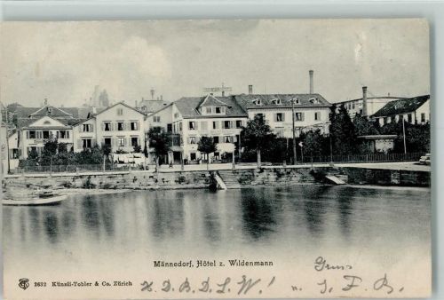 8708 Männedorf 1905 - Uferansicht Hotel z. Wildenmann