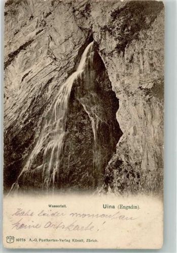 Sur En 1914 Foto AK Wasserfall Uina Engadin