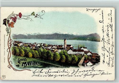 8706 Meilen - 1900 Lithographie Zürichsee