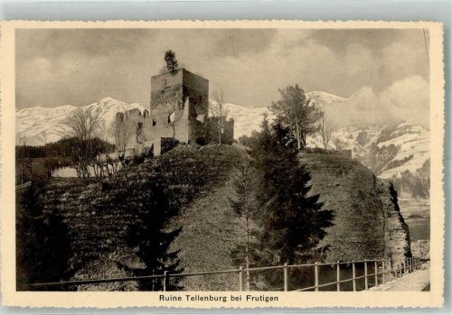 3714 Frutigen Foto AK Burg Ruine Tellenburg