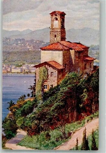6906 Castagnola-Cassarate Lithographie / Künstlerkarte Castagnola Kirche