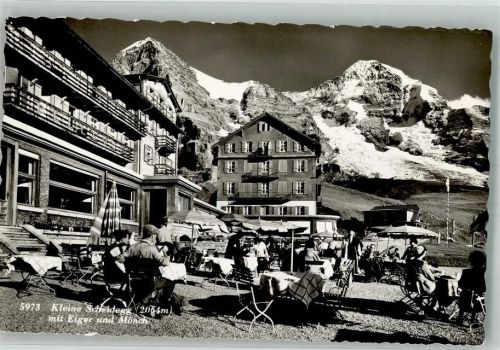 3823 Kleine Scheidegg 1955 Foto AK Gasthaus Kleine Scheidegg Eiger Mönch