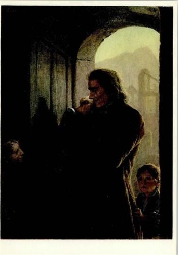 Pestalozzi und die Waisenkinder von A. Anker , sehr gute Erhaltung AK Pro Infirmis Schweiz 1940