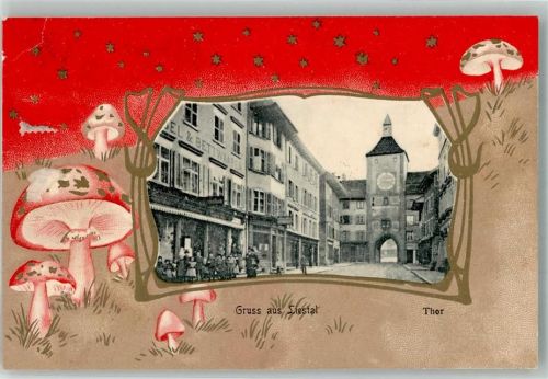4410 Liestal 1907 Gebrauchsspuren Tor Pilze