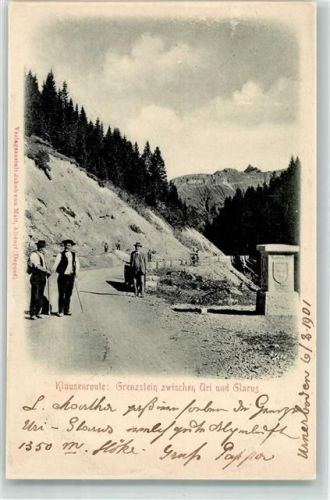 8751 Urnerboden 1901 - Grenzstein zwischen Uri und Glarus