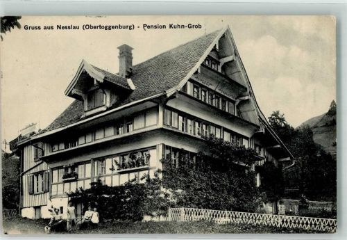 9650 Nesslau 1913 Privatfoto AK Pension Kuhn-Grob