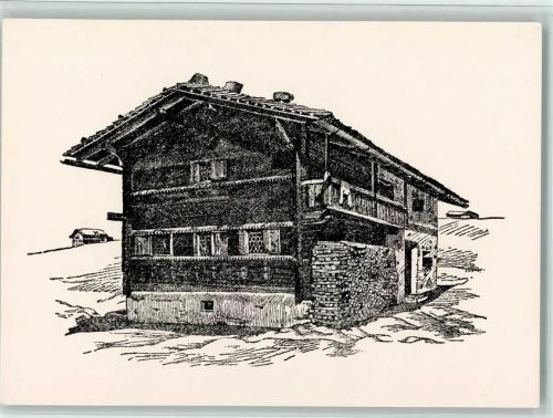 7250 Klosters Künstlerkarte Heimatmuseum Nutli Hüsli