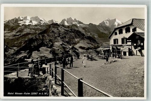 Niesen 1943 Foto AK Hotel Niesen Kulm