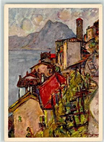 6978 Gandria Künstlerkarte Gruppo di case sign. Fritz Meijer