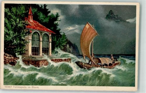 6452 Sisikon Lithographie Tellskapelle