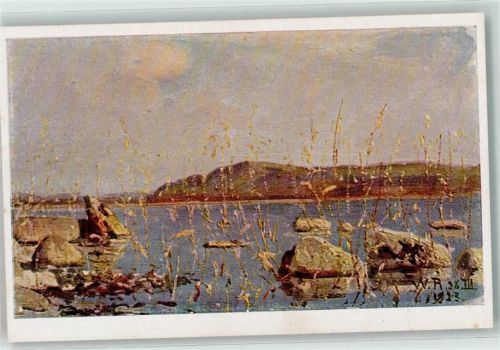 Marin-Epagnier Seeufer sign. William Röthlisberger Pro Juventute Schweiz Künstlerkarte