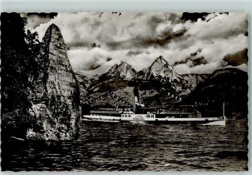 6440 Vierwaldstättersee - Schillerstein Brunnen Mythen Dampfer Wilhelm Tell