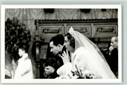 Privatfoto AK Brautpaar Kirche Ort lt. Fotograf