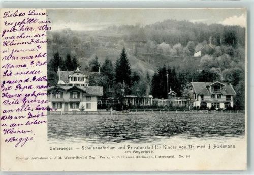6314 Unterägeri 1902 - Schulsanatorium und Privatanstalt für Kinder von Dr. Med. J. Hürlimann am Aegerisee