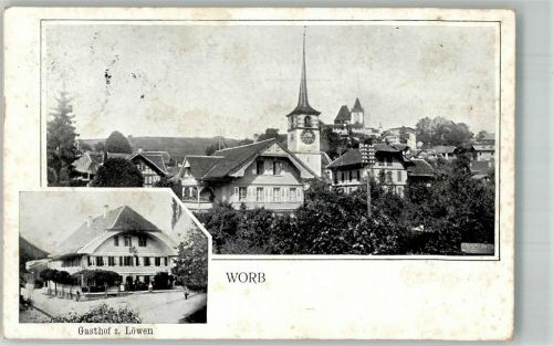 3076 Worb 1913 Foto AK Gasthaus zum Löwen