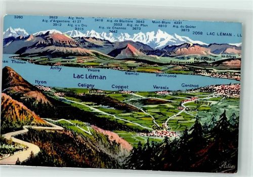 1260 Nyon - Vogelschau Genfersee