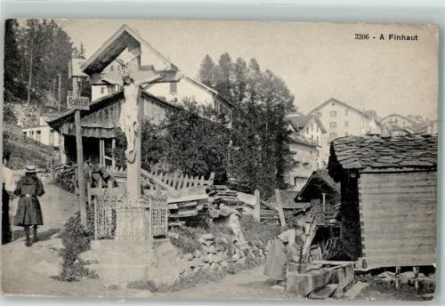 1925 Finhaut - Coifeur Kreuz Brunnen Waschfrau