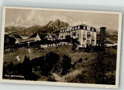 6410 Rigi Scheidegg Foto AK Aussichtsturm Hotel