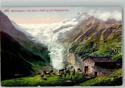 7710 Alp Grüm Foto AK Palügletscher Alp Grüm