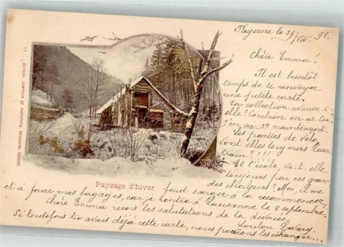 1530 Payerne 1898 Winter Ort handschriftlich
