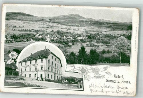 8902 Urdorf Oberurdorf 1902 Gebrauchsspuren Gasthaus zur Sonne Feldpost Schützen-Bat. 6 Mittelburg