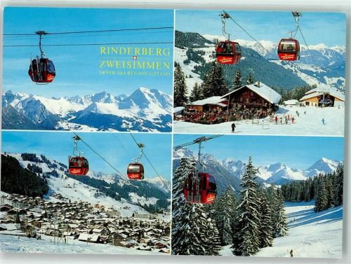 3770 Zweisimmen Winter Seilbahn Rinderberg Gasthaus Sportplatz