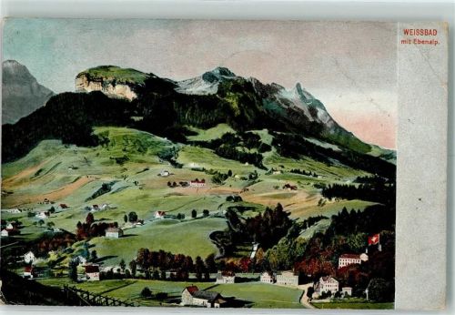 9057 Weissbad 1906 Gebrauchsspuren mit Ebenalp Morgenrot
