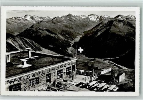 Weissfluhjoch - gegen Fluela-Weisshorn Schwarzhorn Dischmeter mit Piz Vadret Wappen