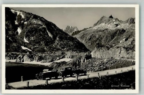 Grimsel 1934 Foto AK Auto Grimsel Totensee